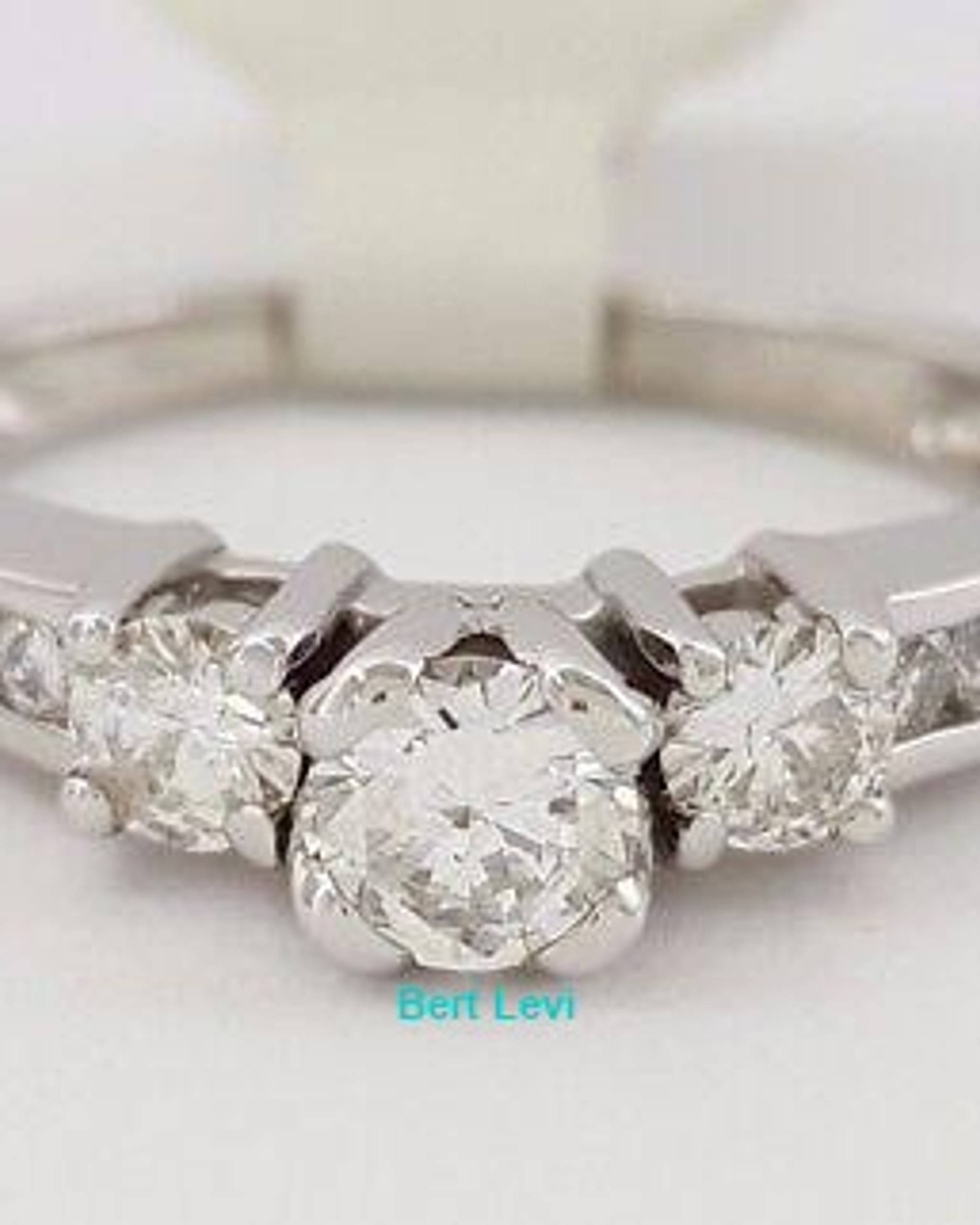 0.50 ct 14K White Gold Three-Stone Round Brilliant Cut Diamond Engagement Ring
