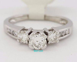 0.50 ct 14K White Gold Three-Stone Round Brilliant Cut Diamond Engagement Ring