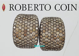 Roberto Coin Fantasia Pave Diamond Earrings 10.82 ct 27.4 Grams 18K WG X-Large