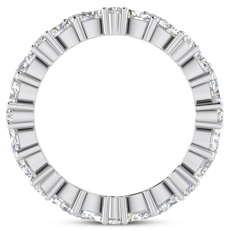 Thumbnail: Ladies 14KT White Gold Platinum Round Diamond Eternity Wedding Band EWB554-4