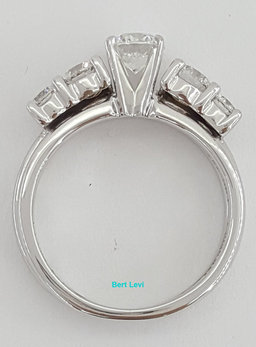 The LEO Round Diamond Engagement Ring & Band Set 14K White Gold 1.33 ct