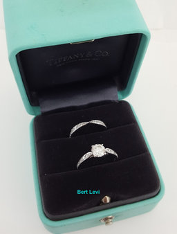 Tiffany & Co Harmony Diamond Platinum Engagement Ring & Band Set 1.38 ct $15,450