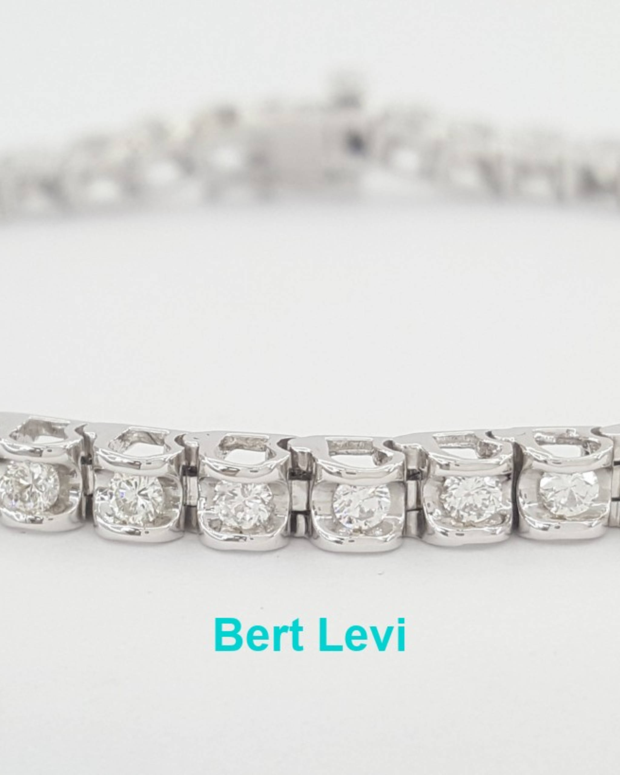 Round Diamond Tennis Bracelet 2.04 ct 14K White Gold 7.5" 3.8mm Retail $6,950