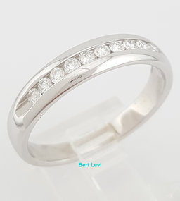 Round Brilliant Diamond Channel Set Wedding Band Ring 0.33 ct 14k White Gold 5mm
