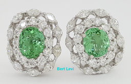 Paraiba Oval Tourmaline & Diamond Earrings 7.38 ct 18k White Gold GIA Rtl $25K