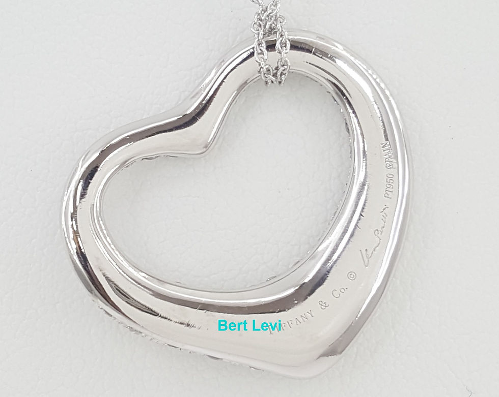 Thumbnail: Tiffany & Co Elsa Peretti Diamond Open Heart Necklace 27 mm 2 ct Plat Rtl $29K