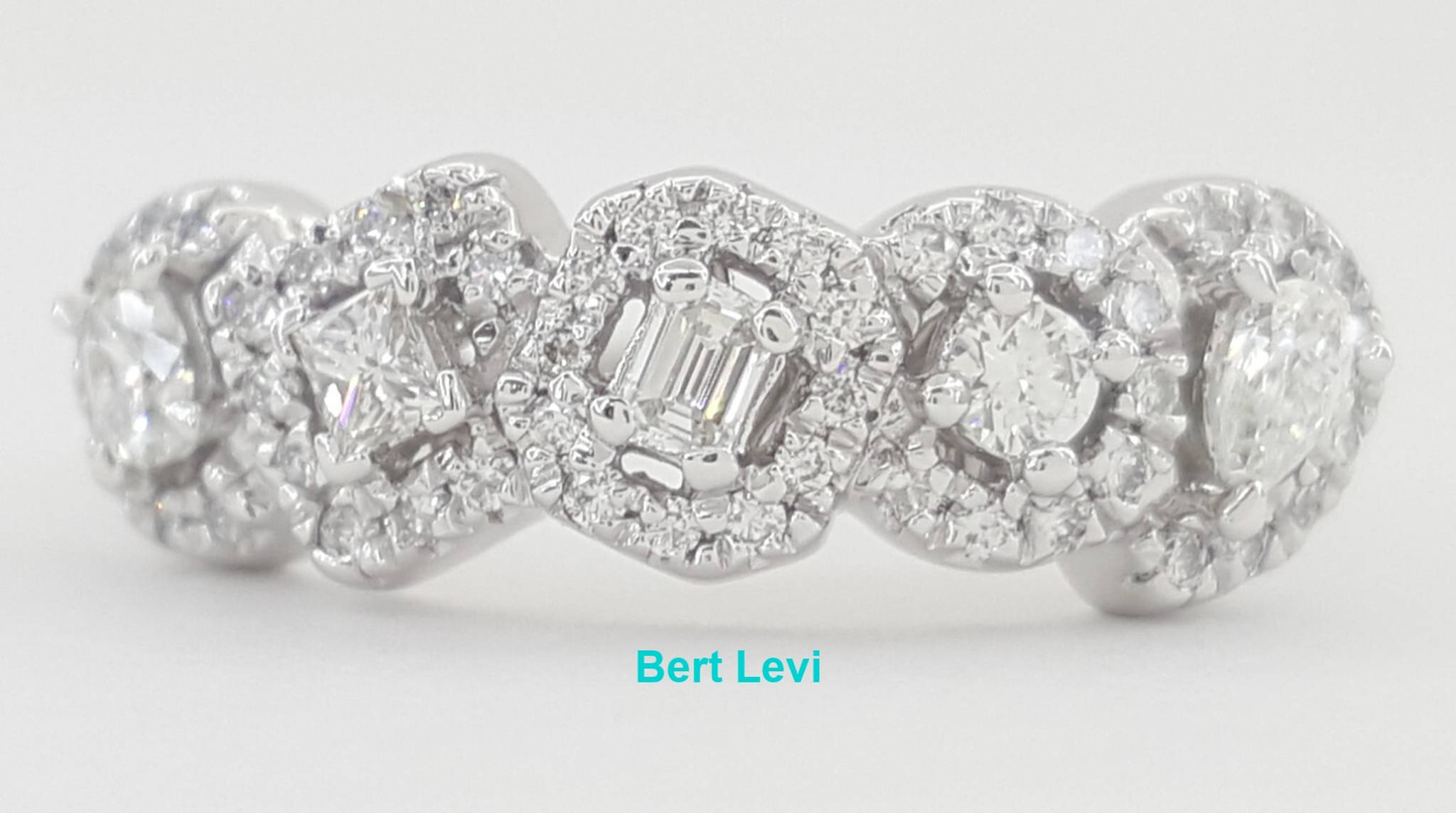 Princess Oval Emerald Round Pear Halo Diamond Ring 14K White Gold 0.5 ct $2,295