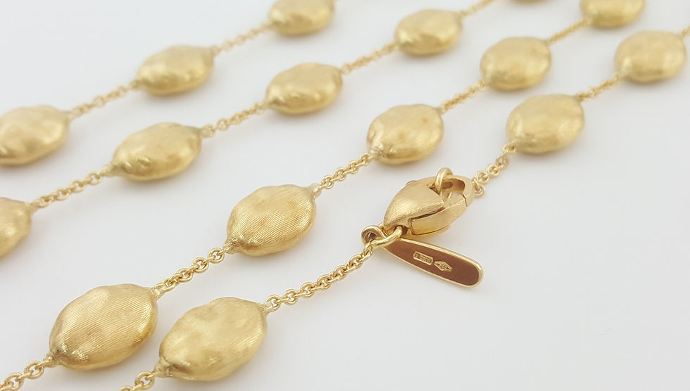 Thumbnail: Marco Bicego Siviglia Diamond Station Necklace 18K Gold 49.5" 0.87 ct 52 Grams
