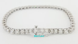 Round Diamond Tennis Bracelet 2.04 ct 14K White Gold 7.5" 3.8mm Retail $6,950