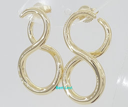 Tiffany & Co Infinity Large 18K Yellow Gold Stud Earrings 14.3 Grams 1.2" 1990’s