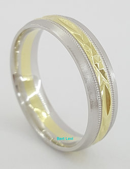 Platinum & 18K Yellow Gold Comfort Fit Men's Wedding Anniversary Band 5.8 mm