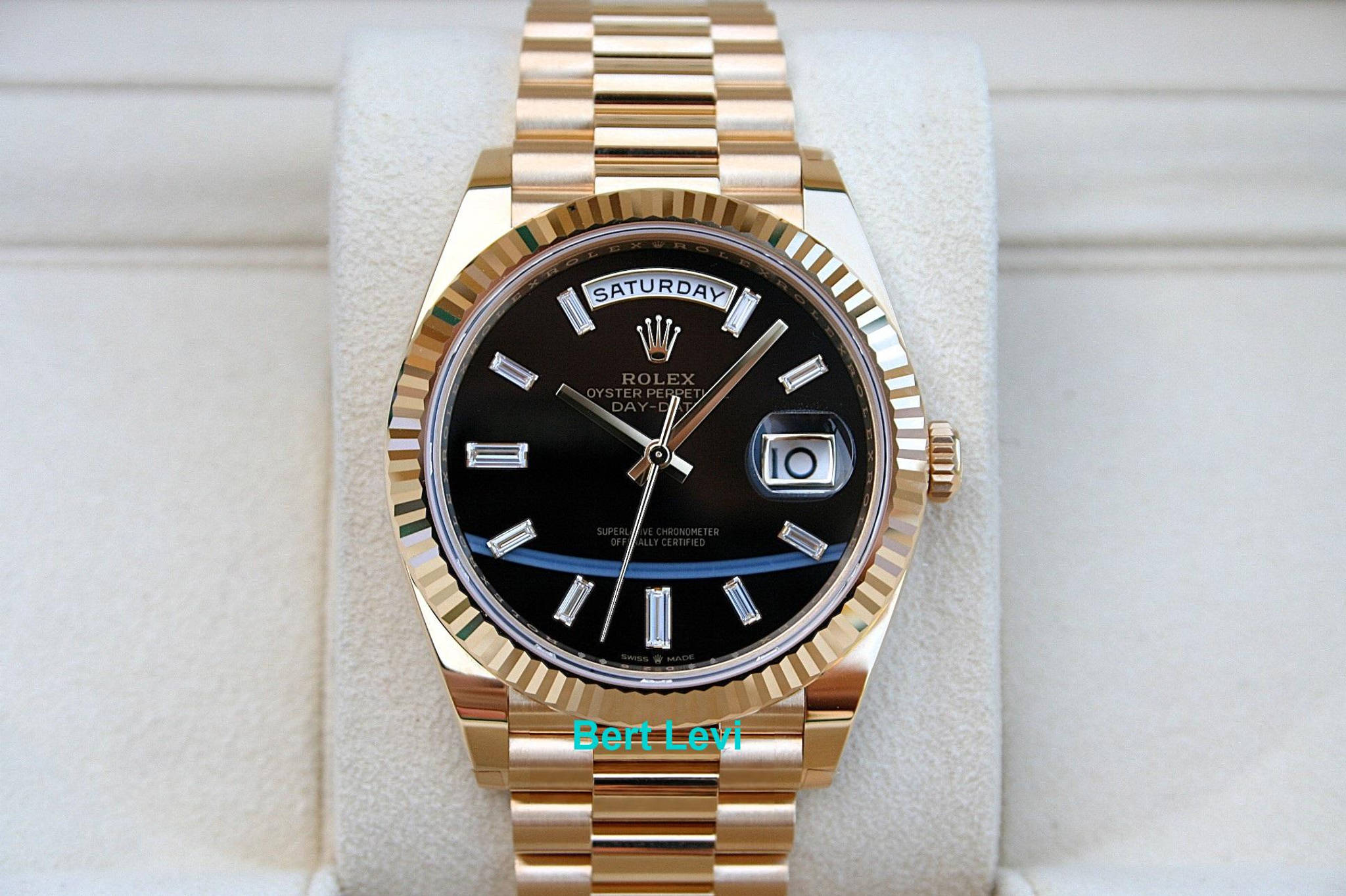 ROLEX 228238 DAY-DATE WATCH ONYX DIAMOND DIAL