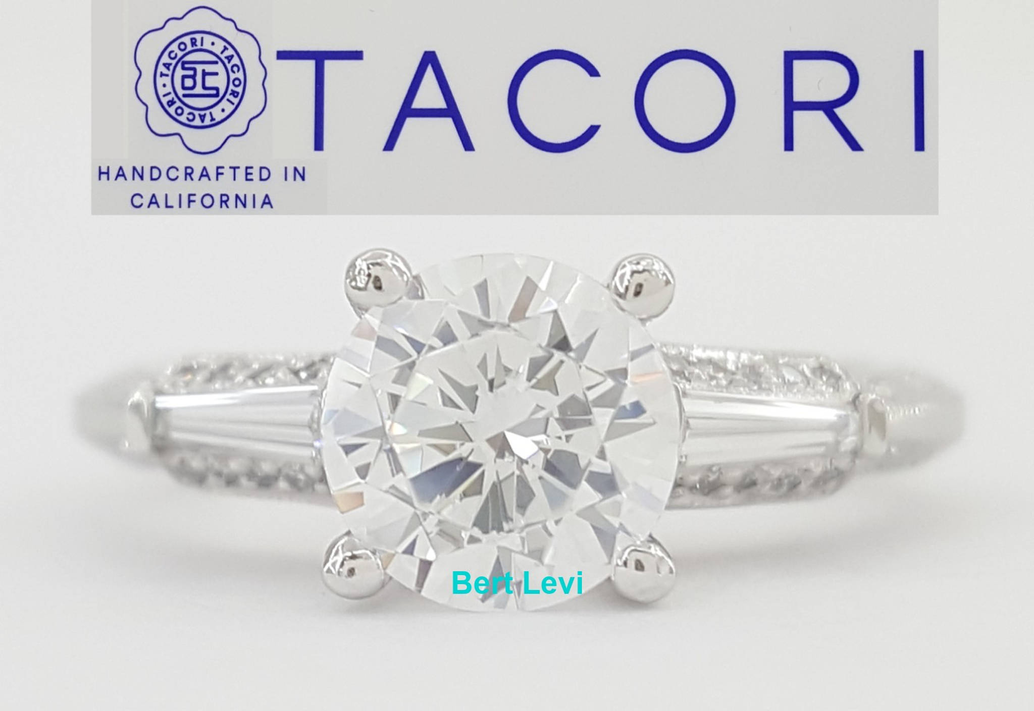 Tacori Three 3-Stone Round Semi-Mount Engagement Ring 0.24 ct Platinum Rt $5,120