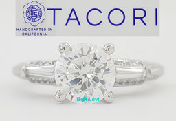 Tacori Three 3-Stone Round Semi-Mount Engagement Ring 0.24 ct Platinum Rt $5,120