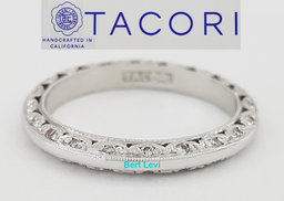 Tacori Crescent Silhouette Eternity Platinum 0.24 ct Round Diamond Wedding Band