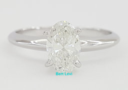 Oval Cut Diamond Solitaire Engagement Ring 0.87 ct 14k White Gold Retail $5.5K