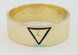 Masonic Freemasons Virtus Junxit Mors Men's Ring 14K Gold 7.4 mm