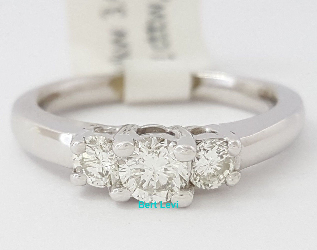 0.50 ct 14K White Gold Three-Stone Round Brilliant Cut Diamond Engagement Ring