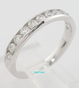 Round Diamond Channel Set 14k Wedding Band Ring 0.5 ct 3.2 mm