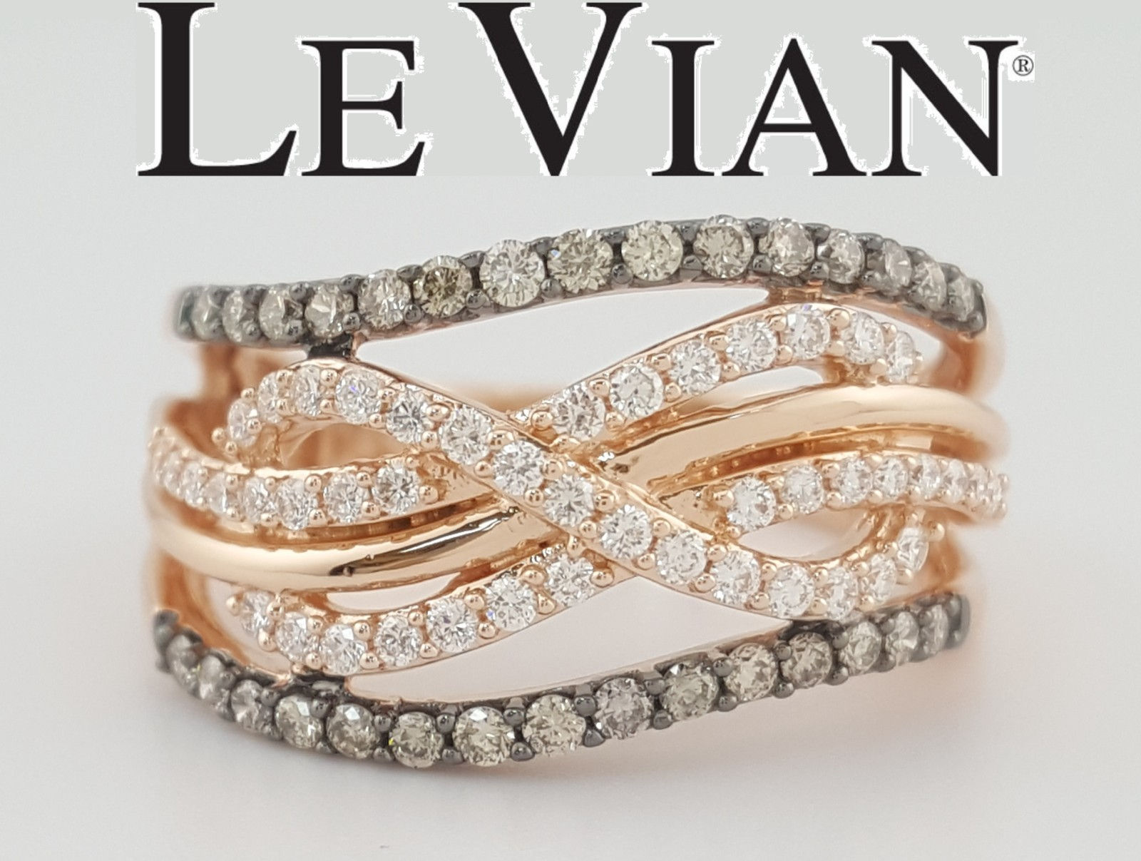 LeVian Le Vian Crossover White Chocolate Diamond Ring 0.9 ct 14K Rose Gold