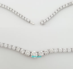 Round Diamond Riviera Tennis Necklace 15.6 ct Platinum 40.5 Grams 17" Rtl $45K