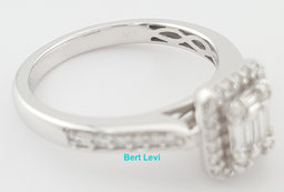 Cluster Diamond Halo Engagement Ring 0.5 ct 14k White Gold Retail $2,500
