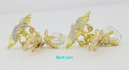 Vintage Julius Cohen 4.37 ct Briolette Diamond 18k Angel Drop Ear-Clip Earrings