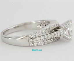 Radiant Cut Diamond Engagement Ring 1.6 ct 18K White Gold Retail $9,500 F / SI1