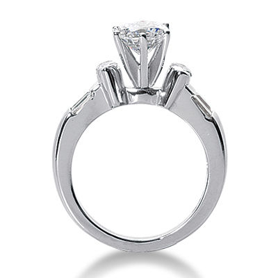 Thumbnail: Ladies 14KT White Gold Platinum Fancy Engagement Ring ENR2606
