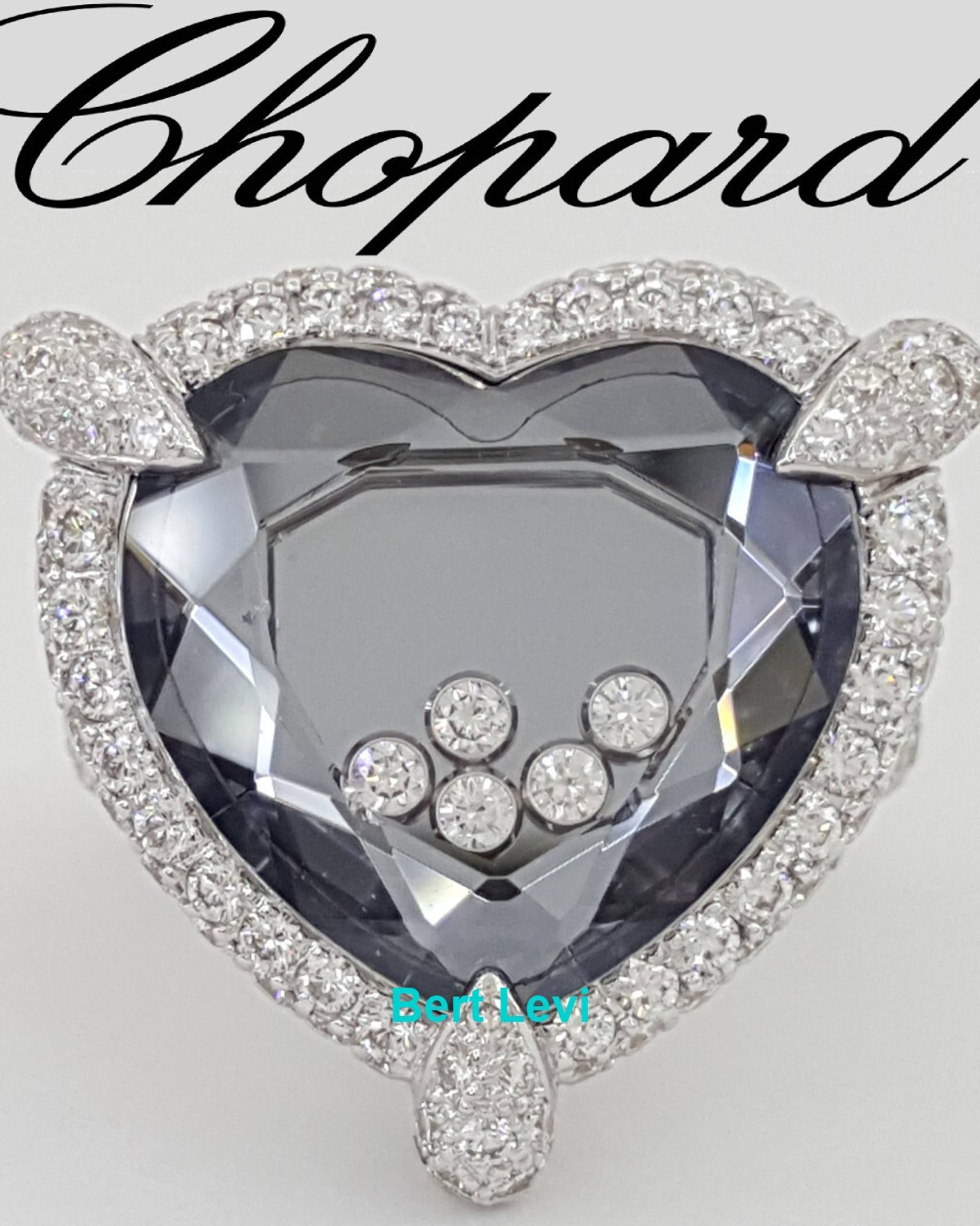 Chopard Happy Diamonds Heart Ring 23.5 mm 4 ct 18K White Gold