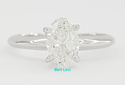 Oval Cut Diamond Solitaire Engagement Ring 0.87 ct 14k White Gold Retail $5.5K