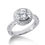 Thumbnail: Ladies 14KT White Gold Platinum Round Diamond Halo Engagement Ring ENR3012