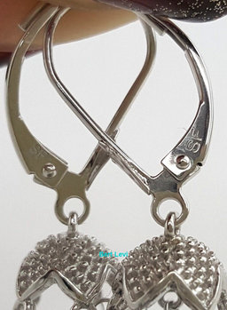 8 ct 18k White Gold Black Briolette Cut Diamond Chandelier Earrings 5.1 grams