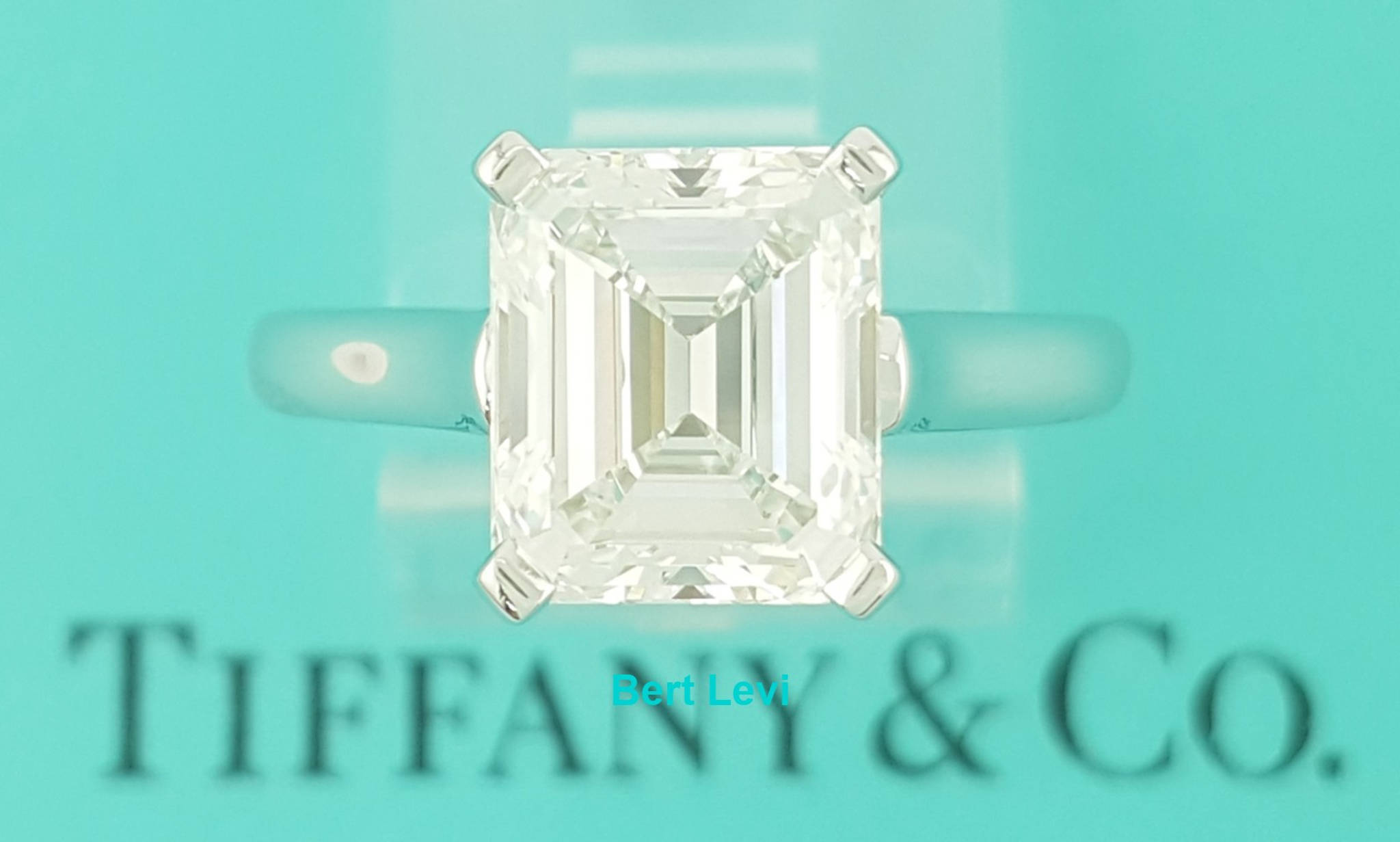 Tiffany & Co Emerald Diamond Solitaire Engagement Ring 3.1 ct Plat Rtl $120K