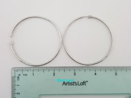 Inside Out Hoop Diamond Earrings 2 ct 14k White Gold 2.45" 14.7 Grams Rtl $6K