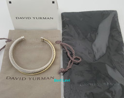 David Yurman Crossover Two Row Cuff Bracelet 18k Gold Silver 37 Grams 6.5"