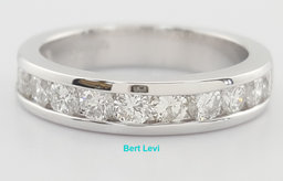 Channel Set Round Diamond Platinum Wedding Band 1 ct 4.2 mm Retail $4K