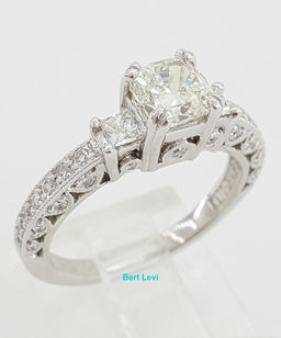 TACORI Crescent Cushion Cut Diamond Platinum Engagement Ring 1.51 ct GIA Rt $12K