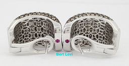 Roberto Coin Fantasia Pave Diamond Earrings 10.82 ct 27.4 Grams 18K WG X-Large