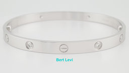 Cartier LOVE 18K White Gold 4 Diamonds 0.42 ct Bracelet SIZE 20 Rtl $14,000