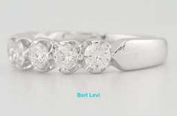 Seven 7 Stone Diamond Shared Prong Wedding Band 1 ct 14k White Gold 4.6mm