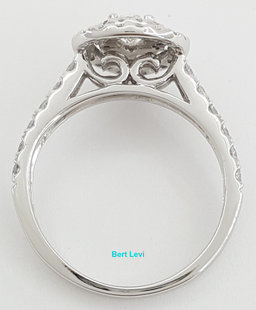Pear Cut Diamond Double Halo Engagement Ring 1 ct 14K White Gold