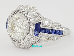 Vintage Art Deco Old European Diamond Engagement Ring 2.63 ct Platinum Rtl $35K