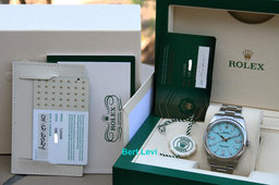 ROLEX 124300 OYSTER PERPETUAL WATCH TIFFANY BLUE DIAL CPO