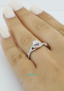 Gabriel & Co. 0.68 ct Round Cut Diamond 14K White Gold Halo Engagement Ring