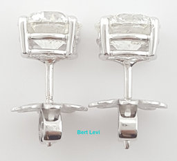 Natural Round Brilliant Cut Diamond Stud Earrings 5 ct 18k White Gold Rtl $65K