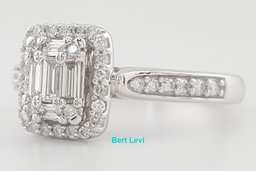 Cluster Diamond Halo Engagement Ring 0.5 ct 14k White Gold Retail $2,500