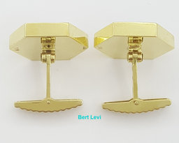 Oval Black Onyx Diamond 18k Yellow Gold Cufflinks 1 ct 27 Grams