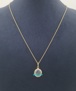 Tiffany & Co Paloma Picasso Moonstone 18K Yellow Gold Pendant Necklace 18"
