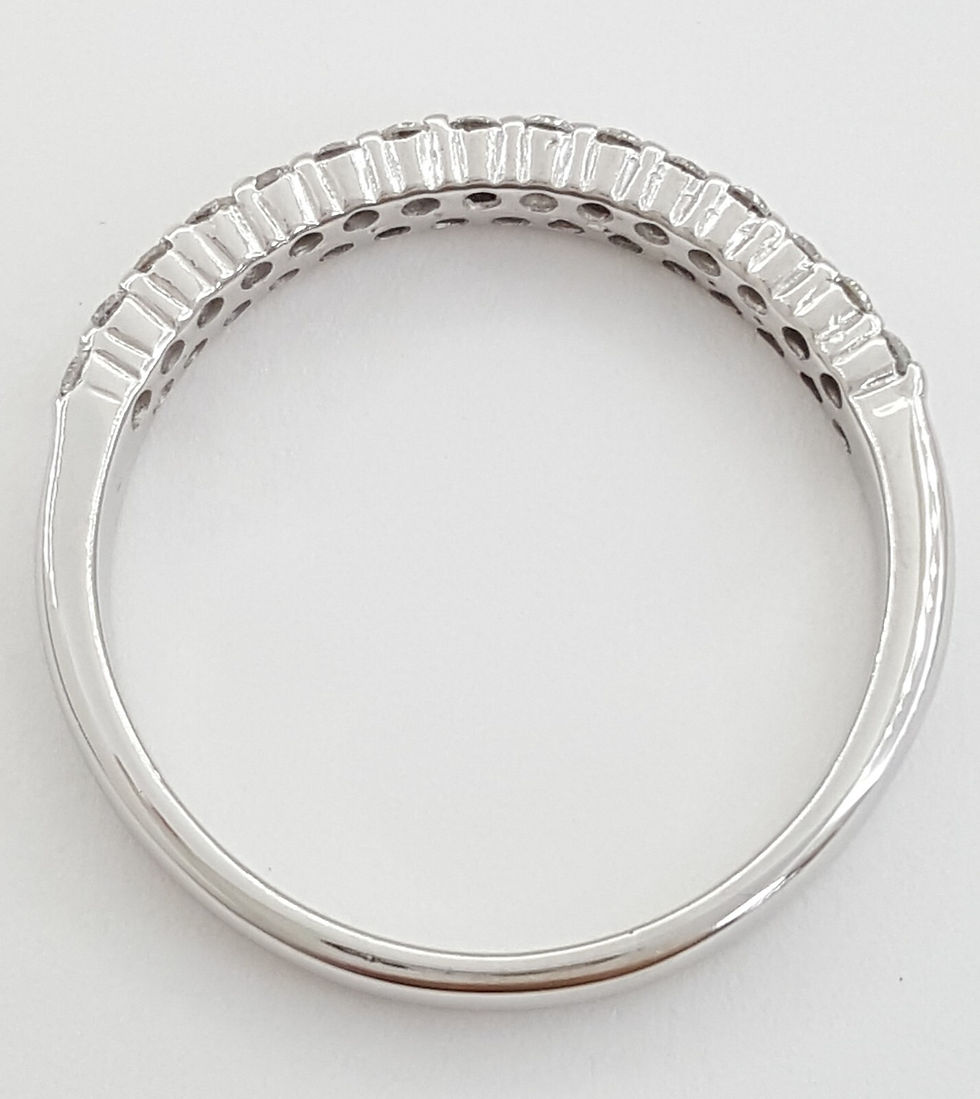 Thumbnail: Two 2-Row Diamond Wedding Anniversary Band Ring 0.55 ct 14K White Gold